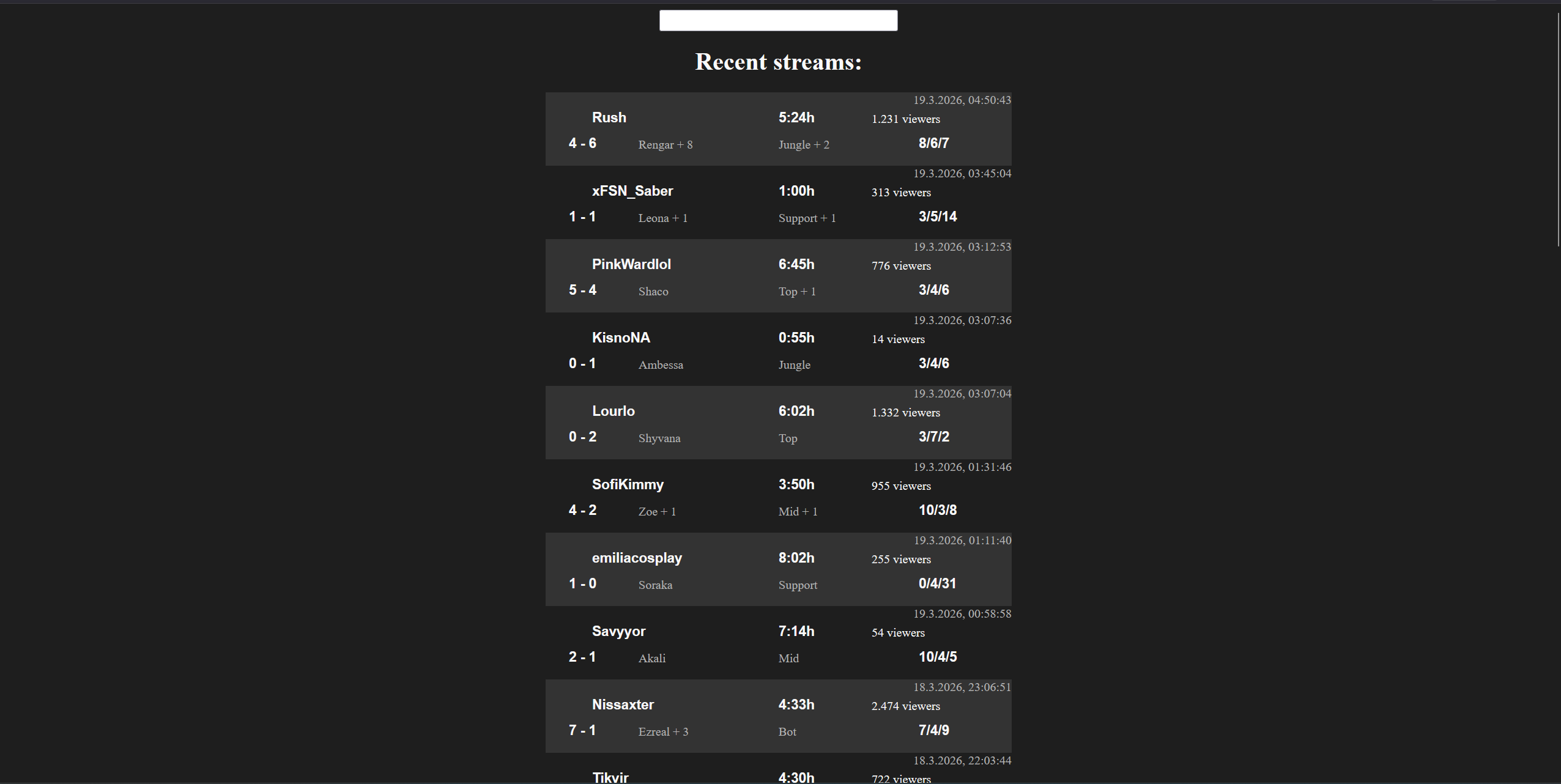Stream Overview